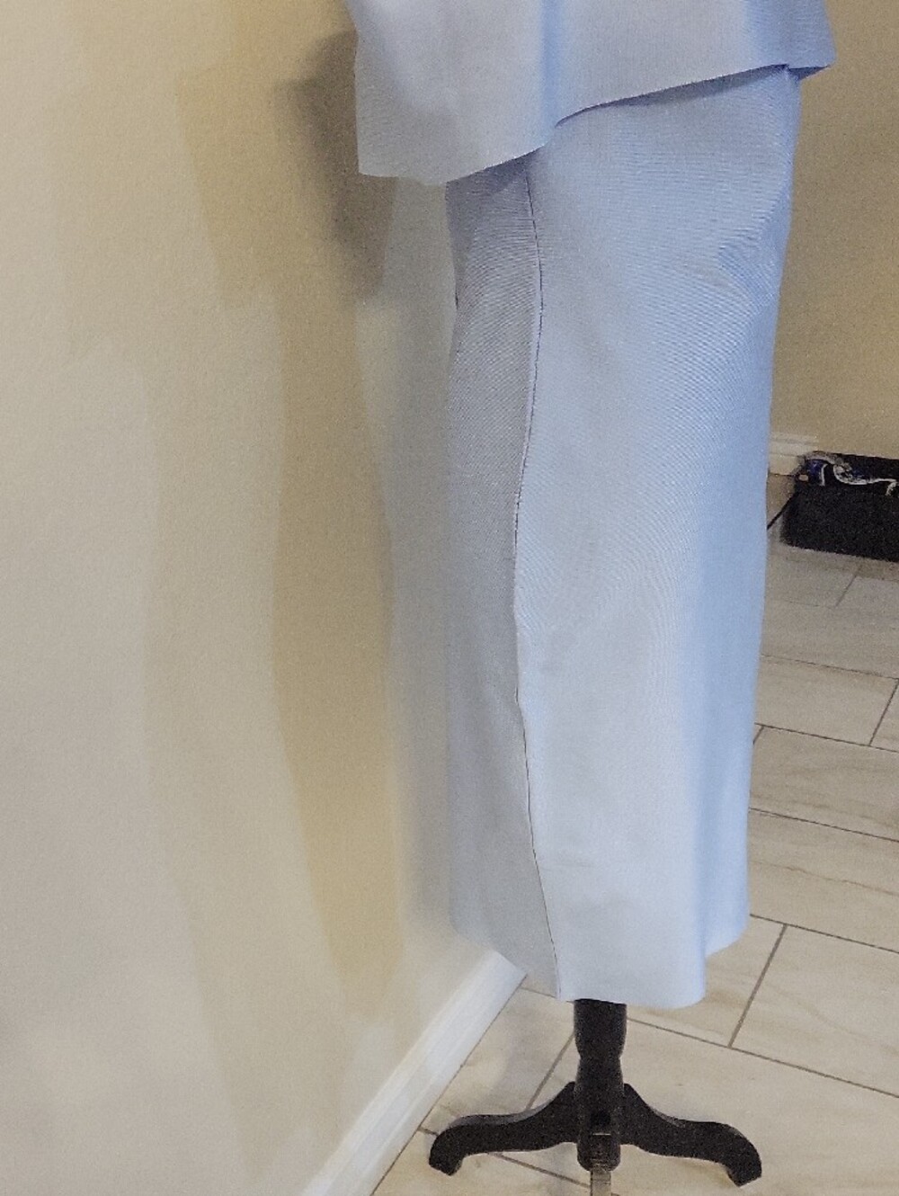 Akira Strapless Light Blue Ruffle Sheath Dress - Picture 4 of 7